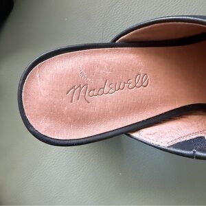 Madewell Black Slide Mules with Tan Footbed New Without Tags.